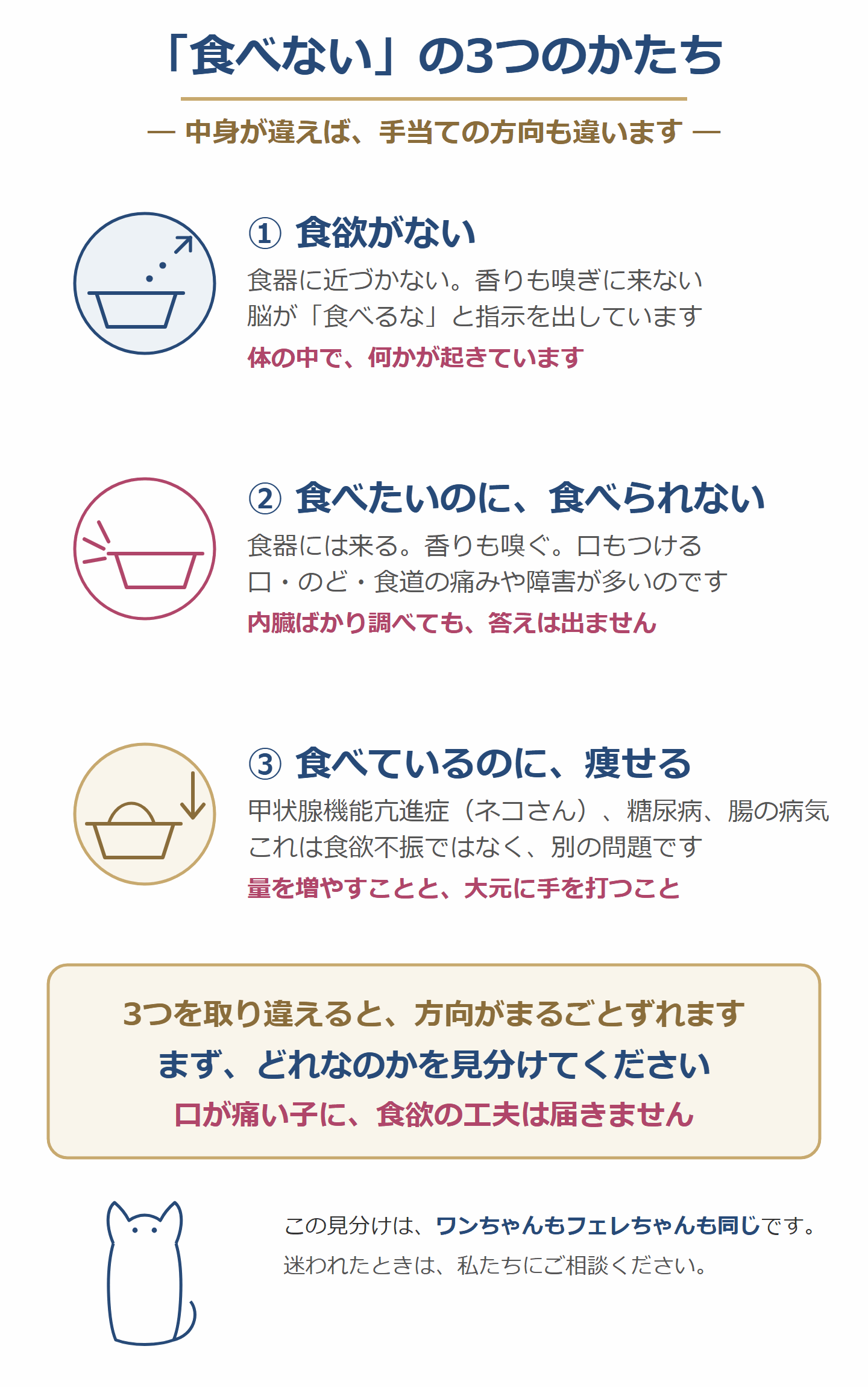 「食べない」の3つのかたち。食欲がない／食べたいのに食べられない／食べているのに痩せる